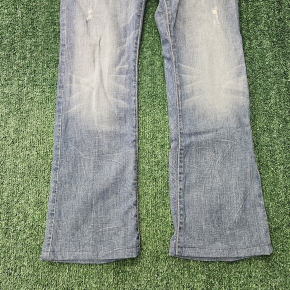 Guess Daredevil Boot Cut Jeans Embellished Pockets Dark Wash Denim Size 30 - Picture 7 of 14